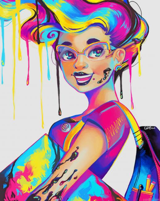 Colorful Splatter Girl New Paint By Numbers.png