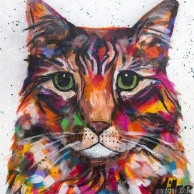 Colorful Tabby Cat Paint By Numbers.png