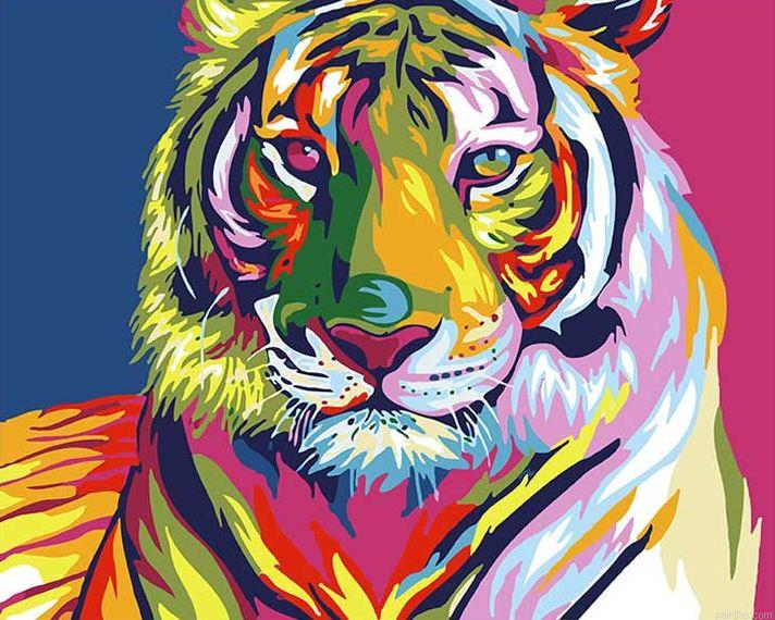 Colorful Tiger Animals Paint By Numbers.png