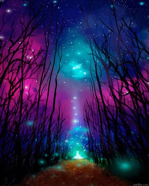 Colorful Trees Silhouette New Paint By Numbers.png