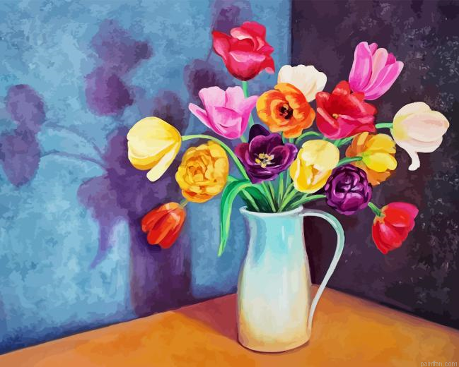 Colorful Tulips Vase Paint By Numbers.png