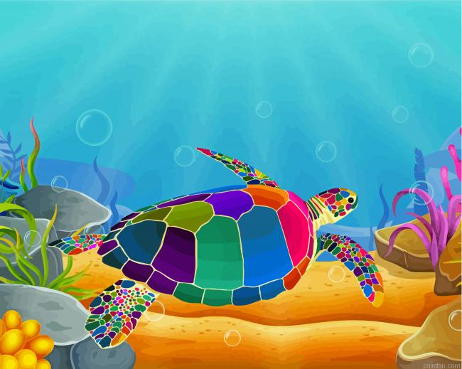 Colorful Turtle Paint By Number.png
