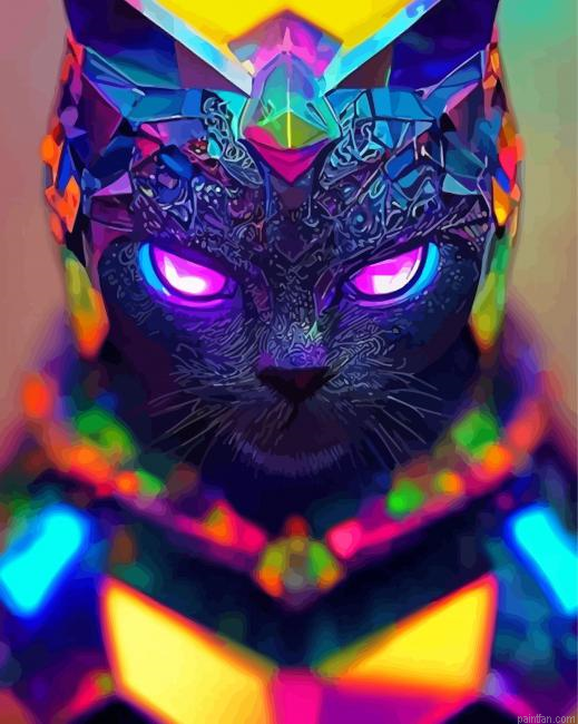 Colorful Warrior Cat Paint By Numbers.png