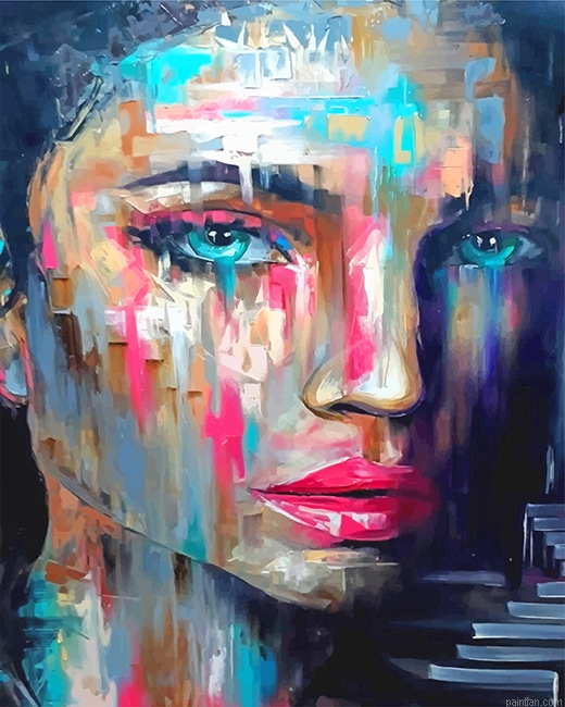 Colorful Woman Blue Eyes New Paint By Number.png