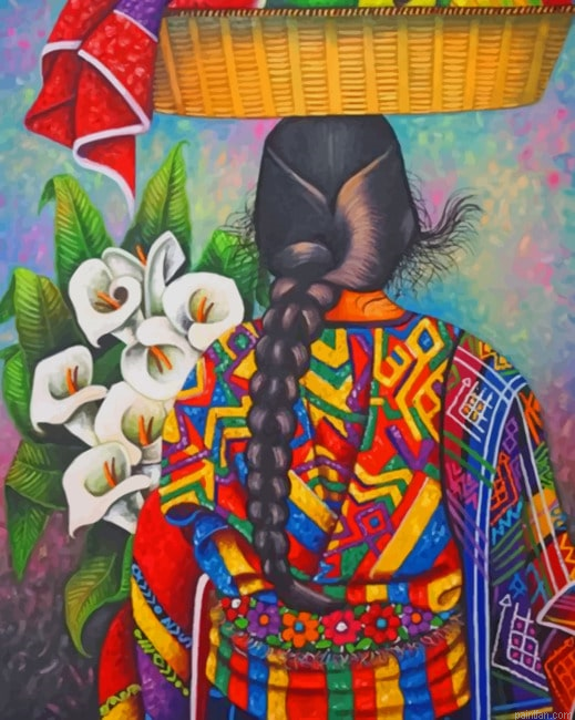 Colorful Woman Carrying Fruits And Flowers New Paint By Numbers.png