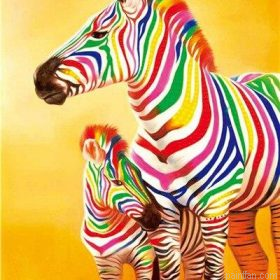 Colorful Zebras Paint By Numbers.png