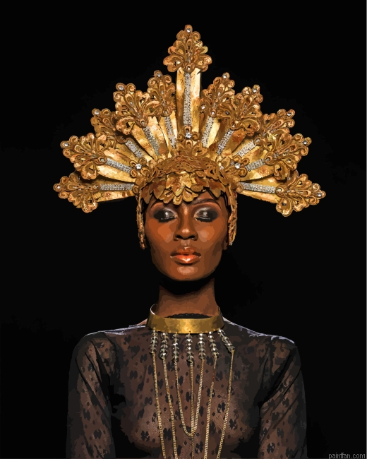 Cool Black Woman Paint By Number.png