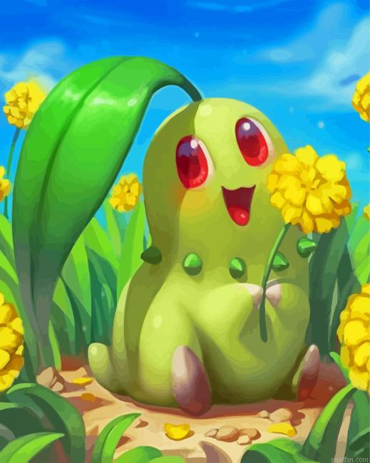 Cool Chikorita Paint By Numbers.png