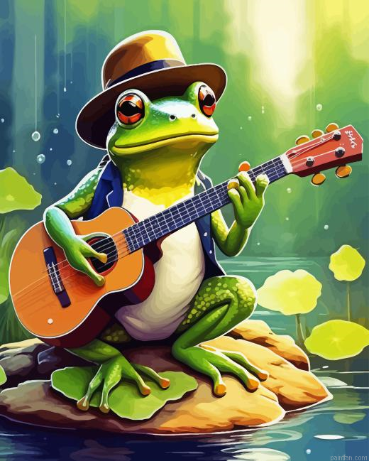 Cool Frog Playing Guitar Paint By Numbers.png
