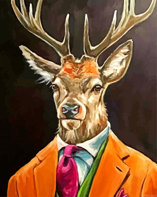 Cool Mr Deer Paint By Number.png