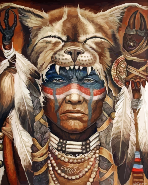Cool Native American Man Paint By Number.png