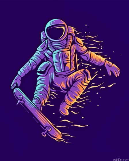 Cool Skater Astronaut Paint By Numbers.png