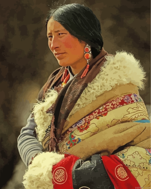 Cool Tibet Lady Paint By Number.png
