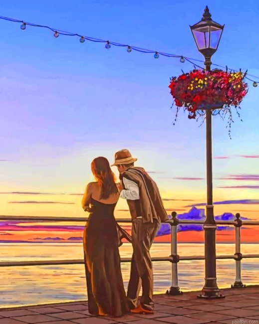 Couple Contemplating The Sea Paint By Numbers.png