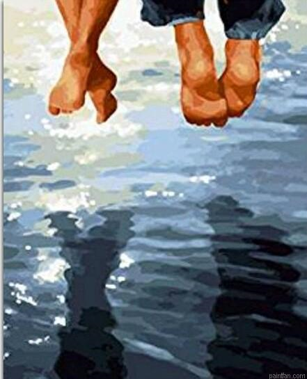 Couple Feet River Romance And Love Paint By Number.png