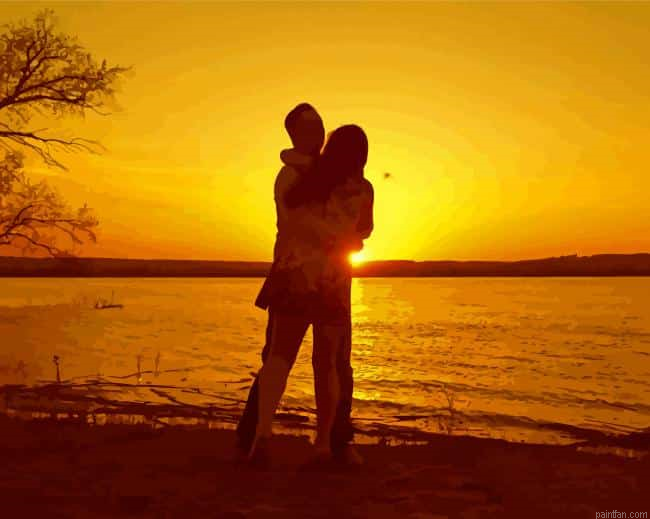 Couple In The Beach Paint By Numbers.png