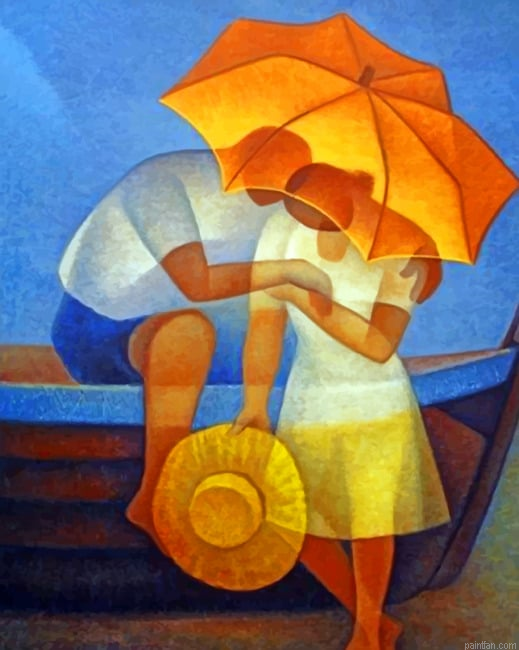 Couple Under An Umbrella New Paint By Numbers.png