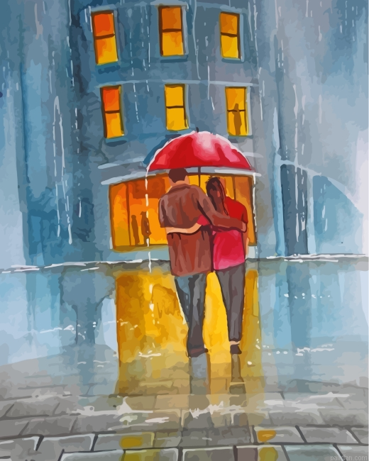 Couple Under The Same Umbrella Paint By Number.png