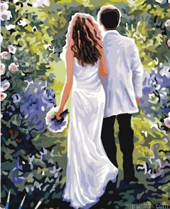 Couple In Courtyard Paint By Numbers.png