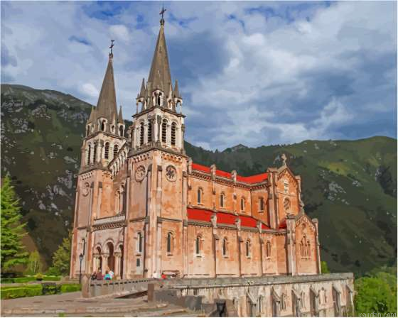 Covadonga Basilica Paint By Numbers.png