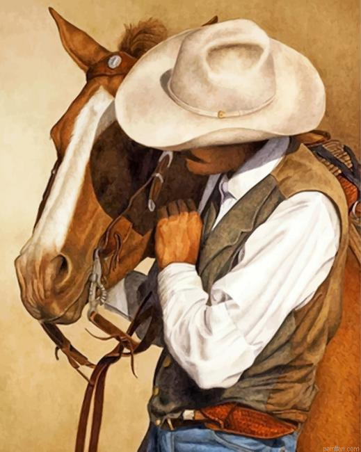 Cowboy And Horse Paint By Number.png