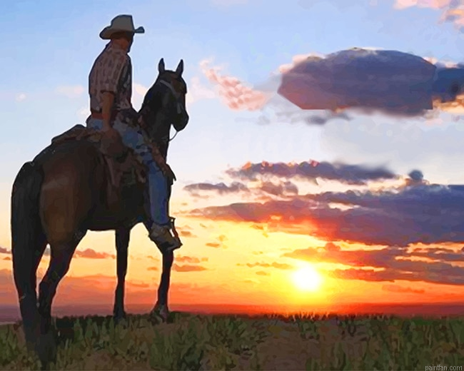 Cowboy Into Sunset New Paint By Numbers.png