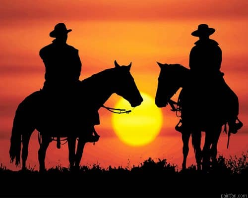 Cowboys Silhouette Sunset New Paint By Numbers.png