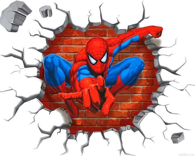 Cracked Wall Spider Man Paint By Number.png