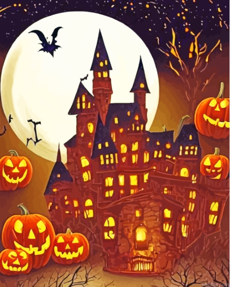 Creepy Halloween Castle Paint By Numbers.png