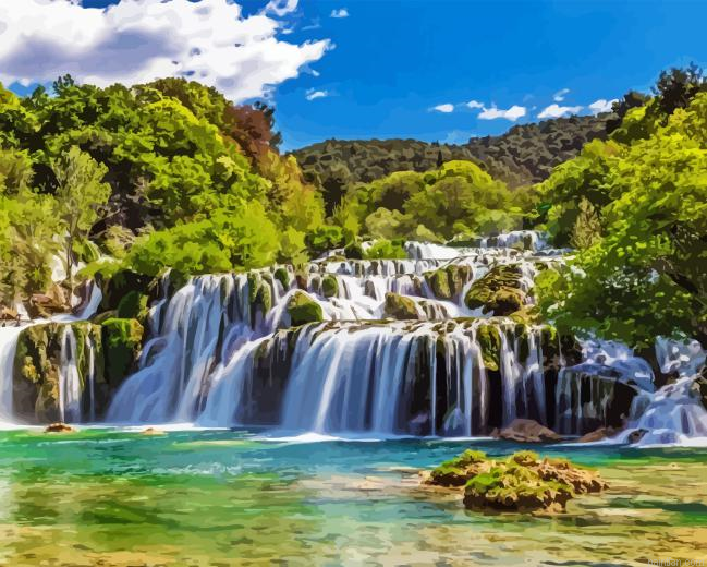 Croatia Waterfall Paint By Numbers.png