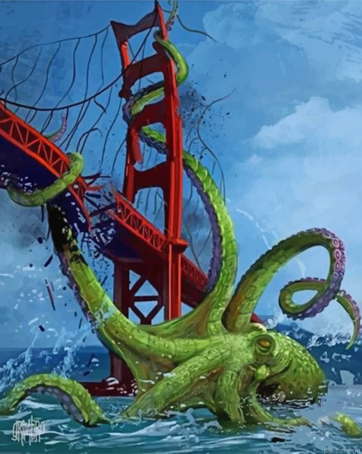 Cthulhu In Golden Gate Bridge Paint By Number.png