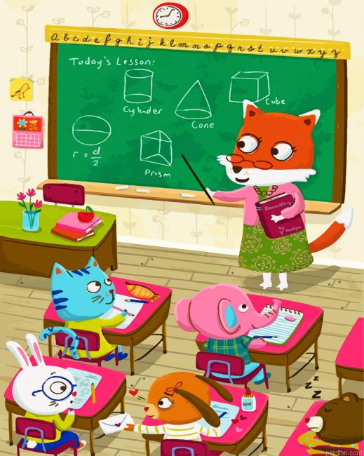 Cute Animals Studying Paint By Number.png