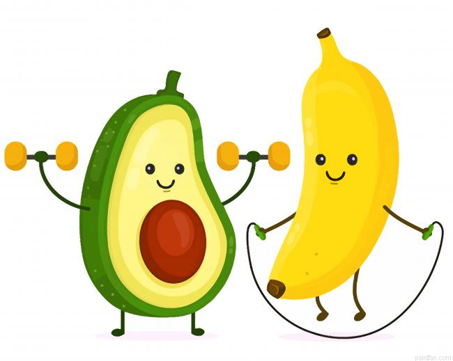 Cute Avocado And Banana Paint By Number.png
