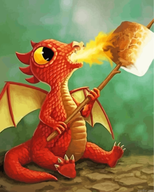Cute Baby Dragon Paint By Number.png