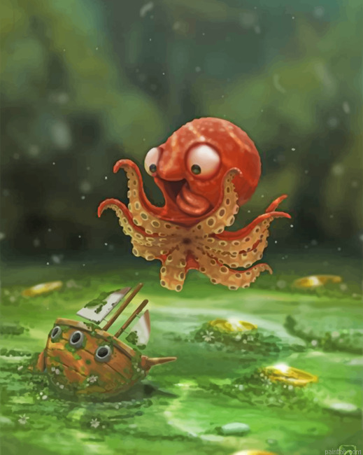 Cute Baby Kraken Paint By Number.png
