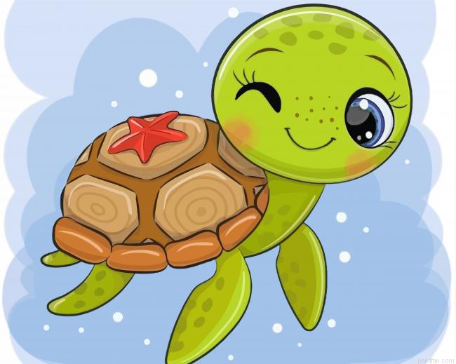 Cute Baby Turtle Paint By Numbers.png