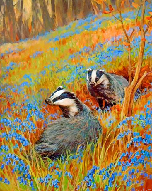 Cute Badgers Paint By Number.png