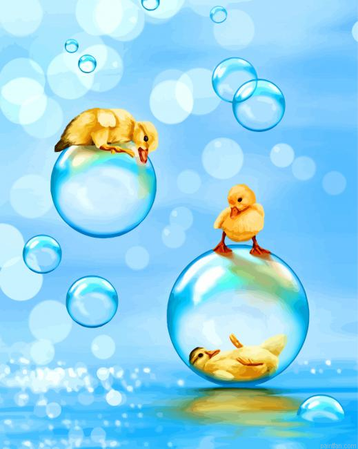 Cute Birds Playing With Bubbles Paint By Number.png