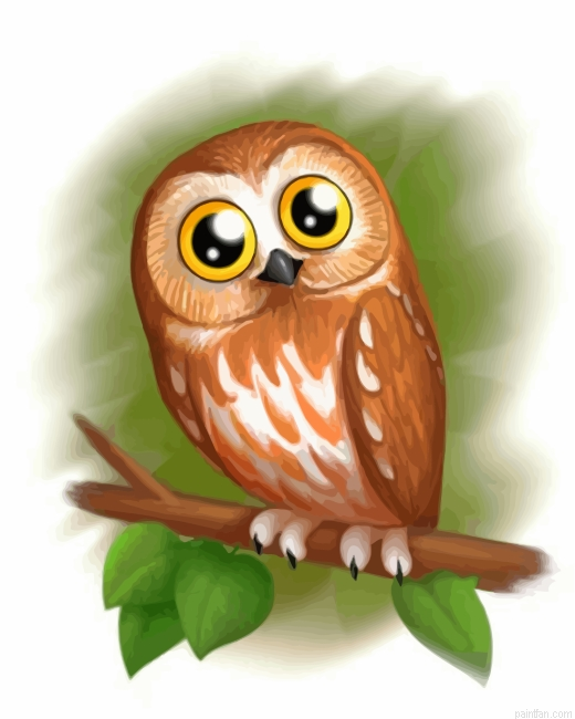 Cute Brown Owl Paint By Number.png