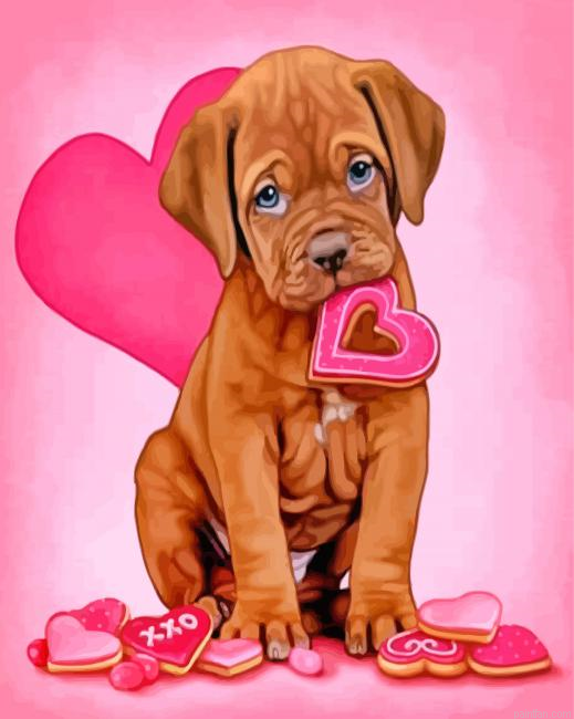 Cute Dogue De Bordeaux Paint By Number.png