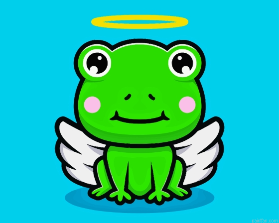 Cute Frog With Wings Paint By Numbers.png