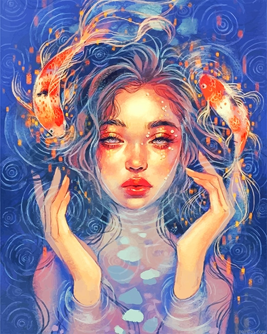 Cute Girl In The Water New Paint By Numbers.png