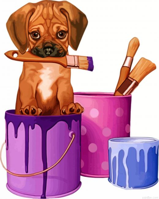 Cute Little Puppy Paint By Number.png