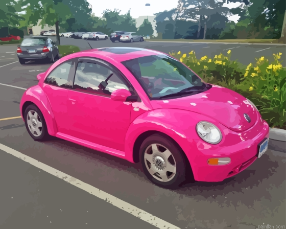Cute Pink Volkswagen Paint By Numbers.png