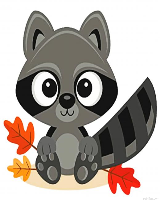 Cute Raccoon Paint By Number.png