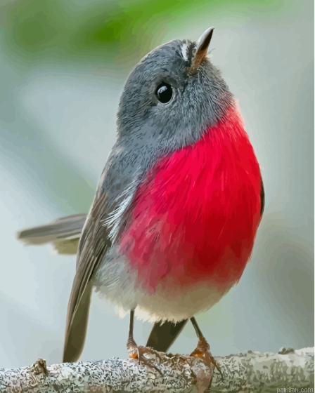 Cute Rose Robin Bird Paint By Numbers.png