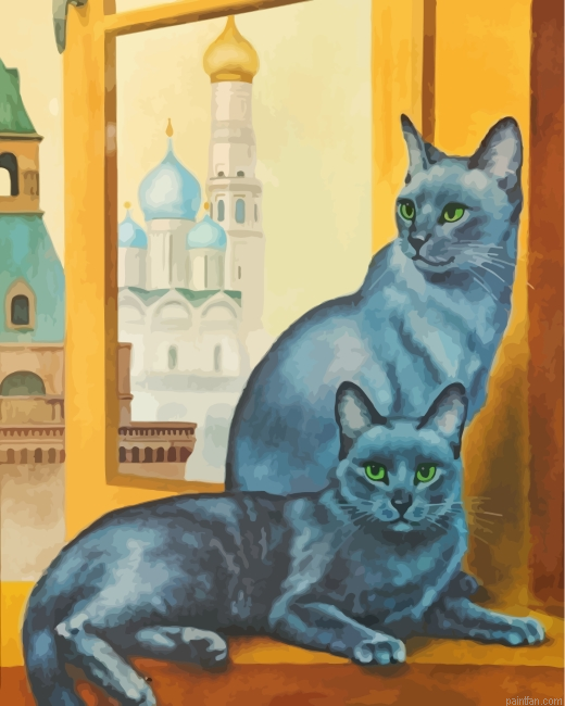 Cute Russian Blue Cats Paint By Number.png