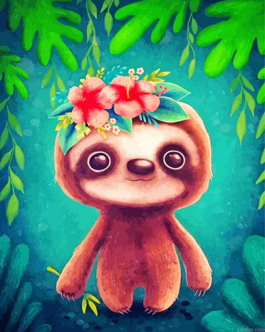 Cute Sloth Paint By Number.png