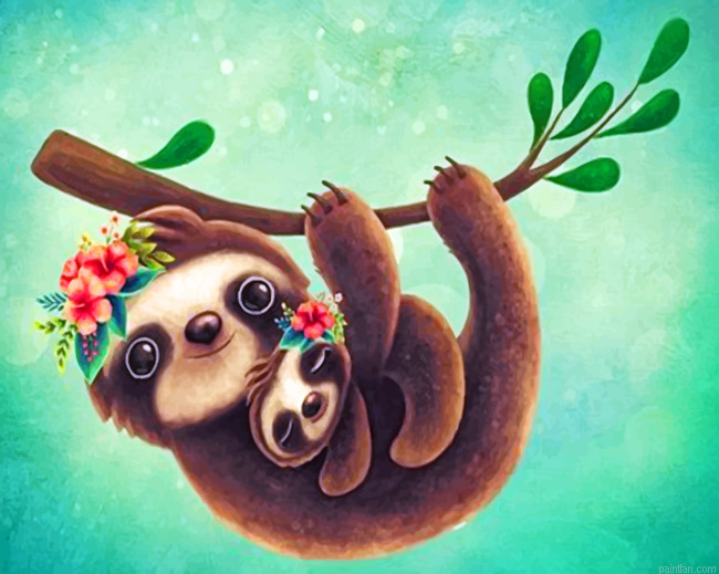 Cute Sloths Paint By Number.png