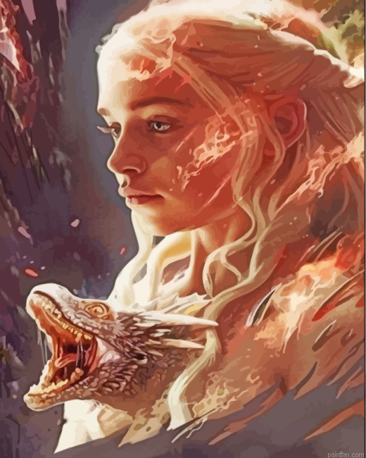 Daenerys Targaryen Mother Of Dragons Paint By Numbers.png